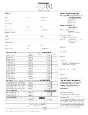 Scholastic Order Form