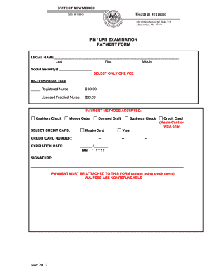 RN LPN Re-Examination Application