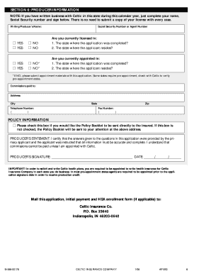 CelticSaver HSA Health Plan Application