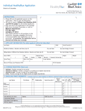 HealthyBlue Individual Application
