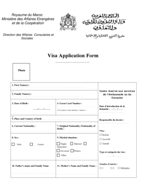 Formulaire de demande de visa