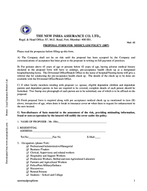 How to write a proposal for a consulting project - Download New India Mediclaim Proposal Form - Insureatclick.com