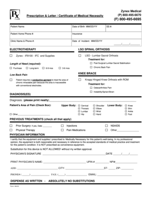 Certificate of Medical Necessity