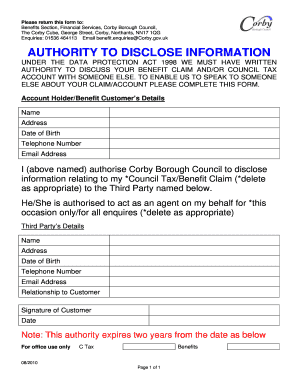 Authority to Disclose Information