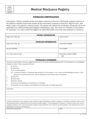 Colorado Medical Marijuana Registry Application