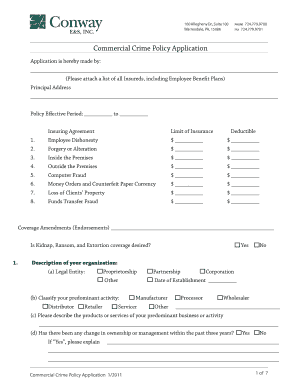 Commercial Crime Policy Application