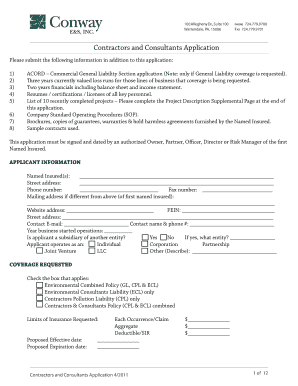 Contractors and Consultants Application