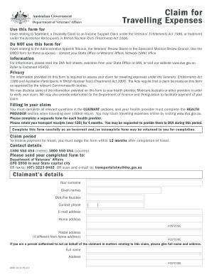 D800 Travel Expenses Claim Form