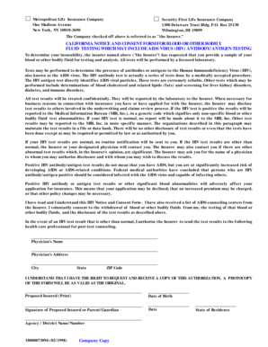 California HIV Testing Consent Form