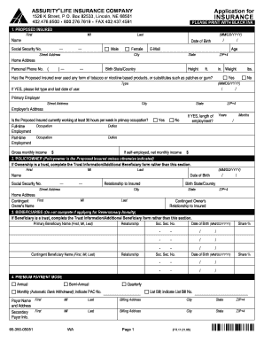 Washington Graded Benefit Disability Income Insurance Application