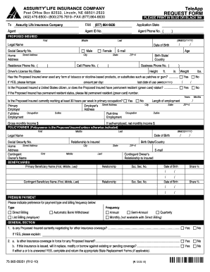 Assurity Life Insurance Application Form