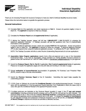 Principal Life Individual Disability Insurance Application