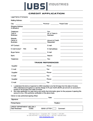 Credit Application Form