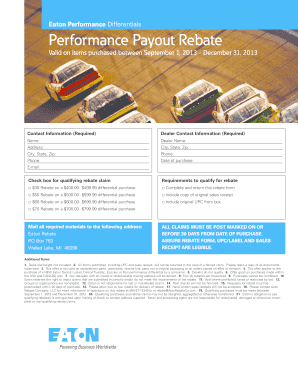 Eaton Performance Differentials Rebate Form