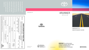 Toyota 4Runner Warranty and Maintenance Guide