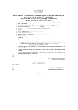 ST-3B Service Tax Return