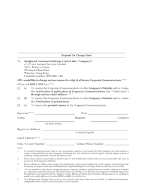 Request for Change Form