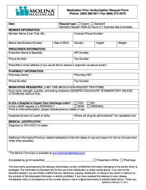 Medication Prior Authorization Request Form
