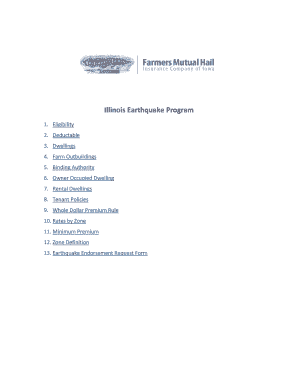Illinois Earthquake Endorsement Request Form