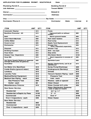 Plumbing Permit Application - Southfield