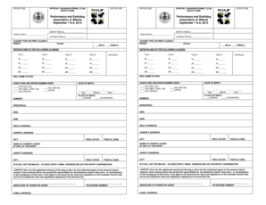 Canadian Kennel Club Performance and Earthdog Entry Form