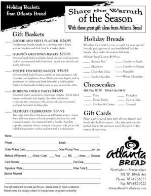 Gift Basket Order Form