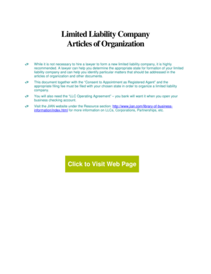 Limited Liability Company Articles of Organization