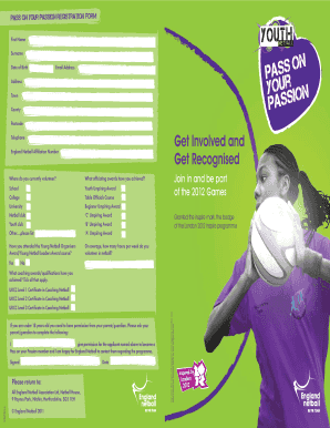 Pass on Your Passion Registration Form