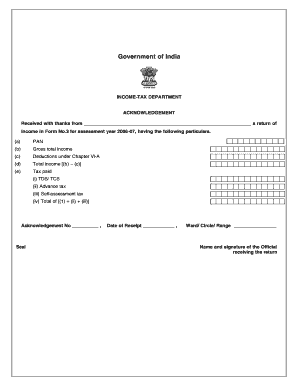 Income Tax Return Form 3