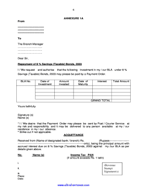 8% Savings Taxable Bonds Repayment Request