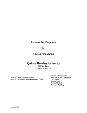 Rfp example - Legal Services Request for Proposals - Quincy Housing Authority