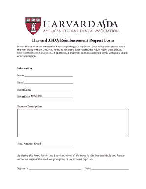 Low resting heart rate chart - Harvard ASDA Reimbursement Request Form - harvardasda