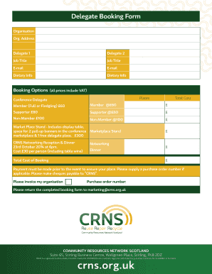 Delegate Booking Form - Se-networks - se-networks