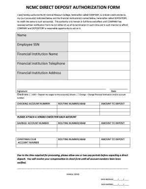 I (we) hereby authorize North Central Missouri College, hereinafter called COMPANY, to initiate credit entries to - greenhillsheadstart