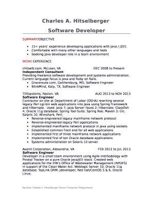 Resume in PDF format