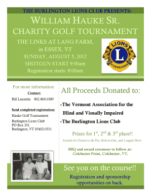 Lions Golf Tournament Flyer 2012 - Lions Club District 45