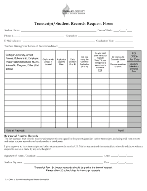 Transcript of records high school - TranscriptStudent Records Request Form - glenelghighorg