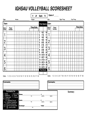 23 Printable Volleyball Score Sheet Forms and Templates - Fillable ...