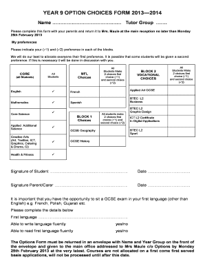 Convince letter - Please complete this form with your parents and return it to Mrs