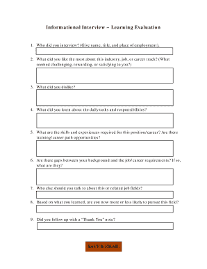 Informational Interview Learning Evaluation - career uark