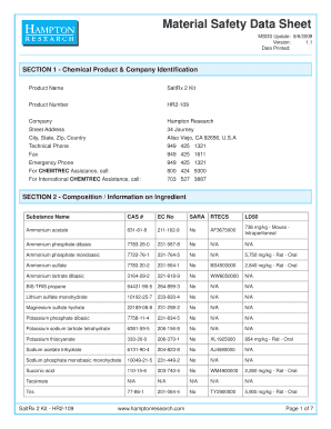 Blood group form - MSDS Update 862009