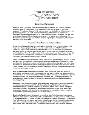 Likert scale directions example - Donor Fund Agreement - Three Rivers Community Foundation - 3rcf