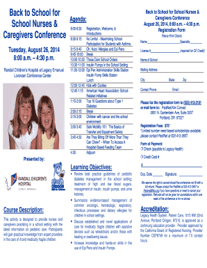 Back to School for School Nurses Caregivers Conference