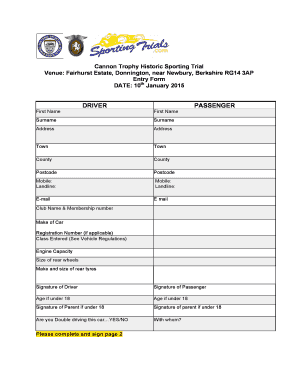 Cannon Trophy Historic Sporting Trial entry form - hsta co