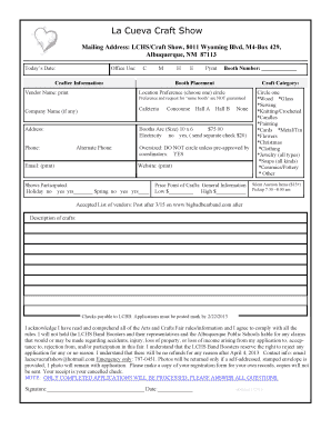 Fillable Online La Cueva Craft Show - Big Bad Bear Band Fax Email Print