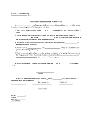 Affidavit on how employment was secured - Republic of the Philippines ss bAFFIDAVITb OF RECONCILIATION bb - imus gov