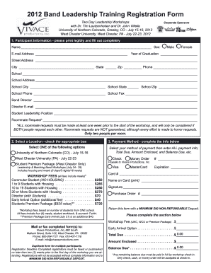 201 Band Leadership Training Registration Form - evergreenhsmusic