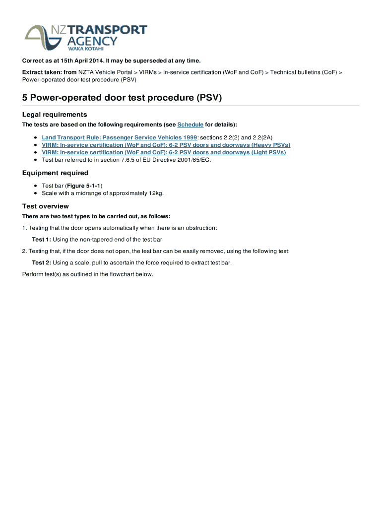 Fillable Online Extract taken from NZTA Vehicle Portal VIRMs In