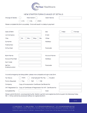 What is a p46 - NEW STARTER bFORMbCHANGE OF DETAILS - Peritus Healthcare Ltd - peritushealthcare co