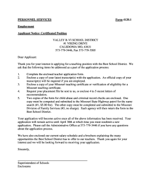 Letter of interest for teaching position pdf - Applicant Notice Certificated Position - valleyschooldistrict